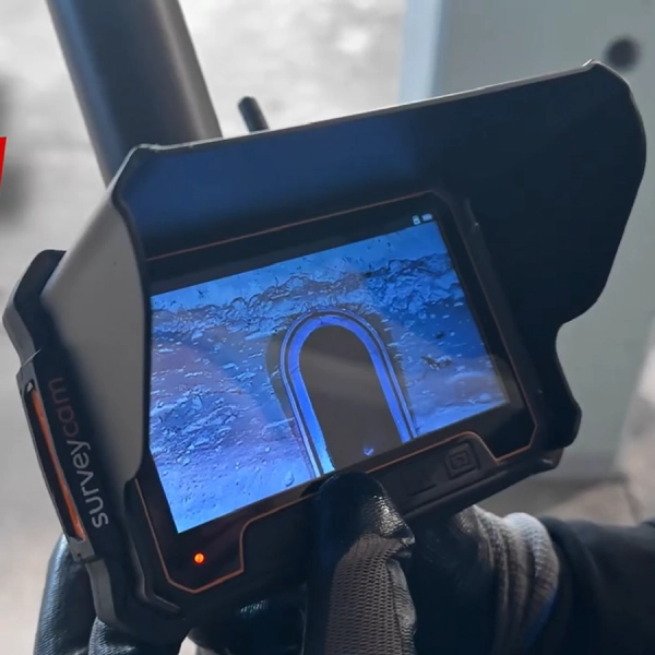 Kamera video ATEX do zestawu odkurzania wysokościowego VertiDex ekran