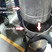 Odkurzacz profesjonalny Maxim 70 OIL do oleju chłodziwa z koszem do separacji zzz