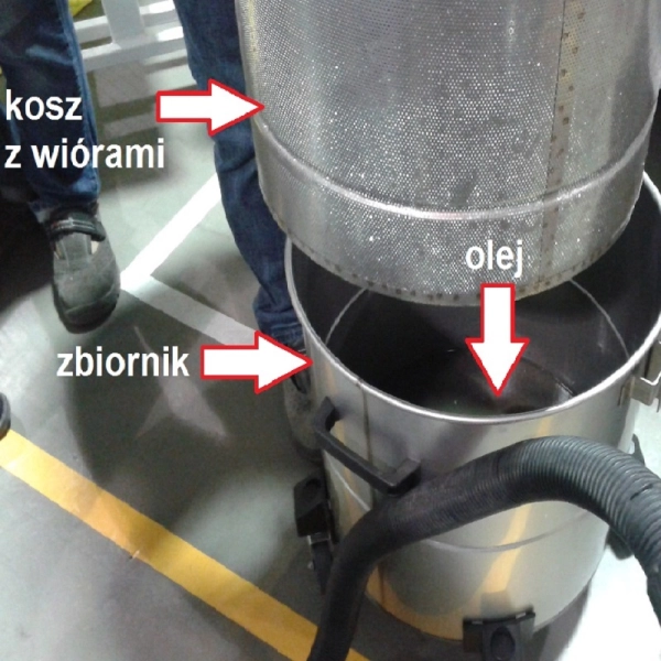 Odkurzacz profesjonalny Maxim 70 OIL do oleju chłodziwa z koszem do separacji zzz