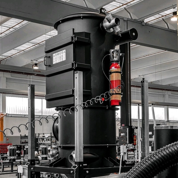 DV-AIR filtrocyklon z automatycznym systemem pneumatycznego czyszczenia filtrów do centralnego systemu co2