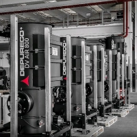 DV-AIR filtrocyklon z automatycznym systemem opróżniania zbiornika do centralnego systemu odkurzania produkcja