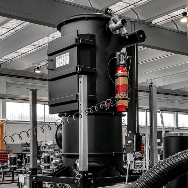 DV-AIR filtrocyklon z automatycznym systemem opróżniania zbiornika do centralnego systemu odkurzania co2