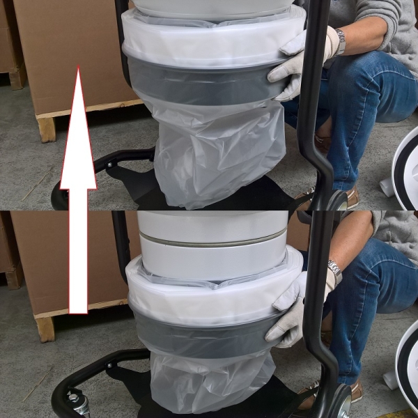 Odkurzacz przemysłowy dwu-silnikowy BAG do pyłów szkodliwych dla zdrowia rękaw Longopac 20 mb