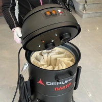 OVEN odkurzacz piekarniczy dwusilnikowy z otrząsaczem filtra pokaz filtra