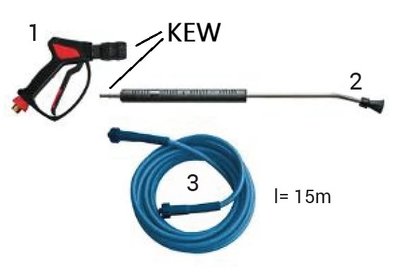 zestaw premium akcesorii do myjki wysokocisnieniowej pistolet złacze KEW lanca wąż 15m